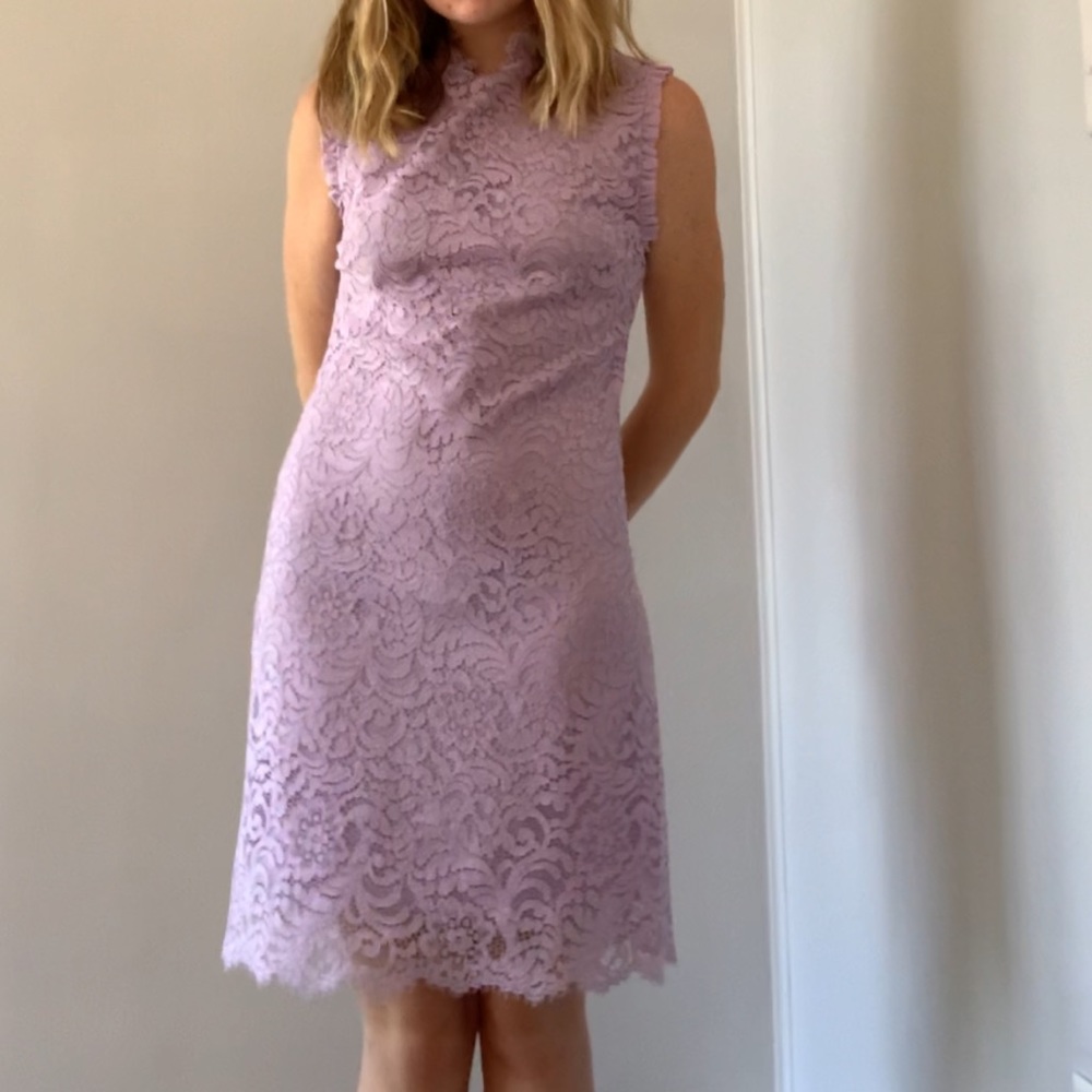 Purple Lace Dress - Sandro Paris